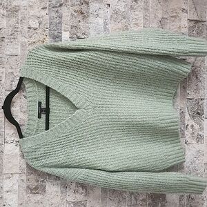 Forever 21  V Neck Light Green Sweater